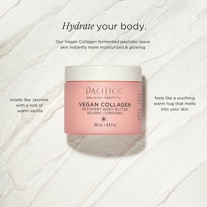 Pacifica Beauty | Vegan Collagen Body Butter | Hydrating, Nourishing, Moisturizer | Long-Lasting Hydration | Cream Lotion for Dry Skin | Light Floral Scent | Paraben Free | Vegan + Cruelty Free-VivaGrace Women