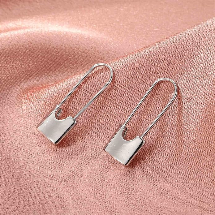 Boho Lock Hoop Earrings Safety Pin Hoop Earrings Gold Lock Huggies Hoop Earrings Personlized Padlock Earrings Jewelry for Women and Girls-VivaGrace Women