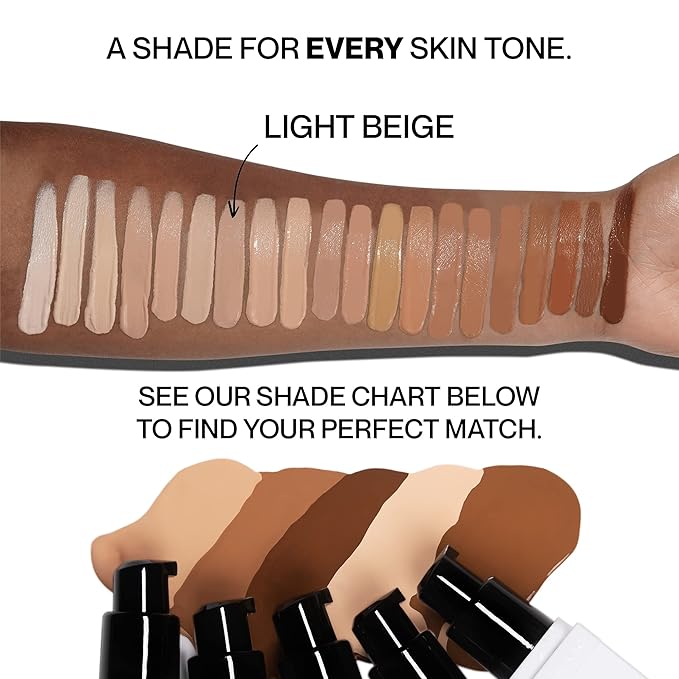HIDE PREMIUM Liquid Foundation, Multi-Use Waterproof Foundation, Medium/Full Coverage Foundation, Shades for All Skin Types (See Shade Finder), Light Beige, 1 fl oz-VivaGrace Women