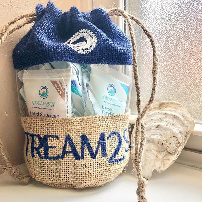 EcoConscious Travel Kit Body & Hair Care Gift Set | Shampoo & Body wash | Conditioner | SPF30, SPF20 and Mineral Sunscreen | SPF 30 Cucumber Mint and Hydrate Cherry Vanilla Lip Balm by Stream2Sea-VivaGrace Women