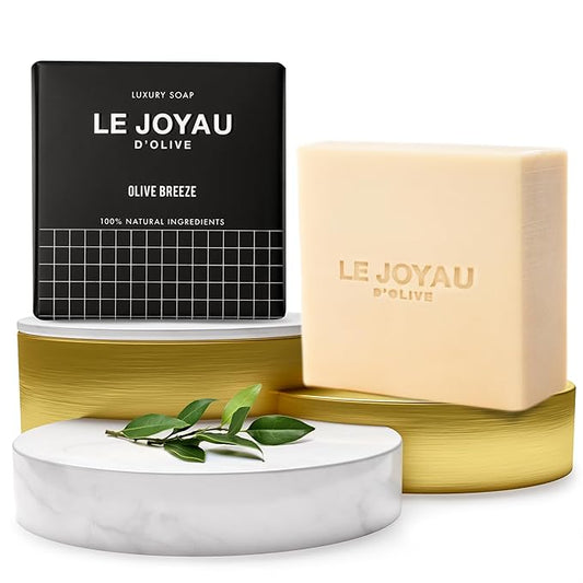 OLIVE BREEZE from Le Joyau d’Olive | Unscented Natural Soap Bar | Made of 3 ingredients only, Virgin Olive Oil, Water, and Caustic Soda | Twice Milled & Aged 5 Months in Stone Vaulted Cellars