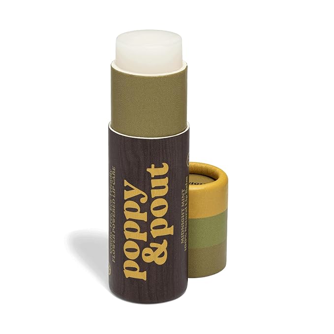 Poppy & Pout Midnight Mint Jumbo Lip Balm | All Natural Lip Balms & Moisturizers | Hydrates with Beeswax, Vitamin E, Organic Coconut Oil | Cruelty-Free | Lip Balm in Recyclable Cardboard Tube-VivaGrace Women