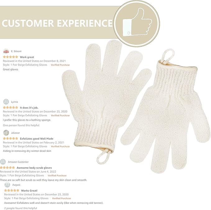 Exfoliating Glove - Body Scrub For Smooth And Soft Skin - Body Exfoliator For Ingrown Hair Dead Skin Remover And Itchy And Flaky Skin - Scrubber Shower Accessories For Women And Men 1 Pair Glove-VivaGrace Women
