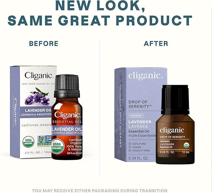 Cliganic Organic Lavender Essential Oil - 100% Pure Natural Undiluted, for Aromatherapy Diffuser | Non-GMO Verified (Packaging May Vary)-VivaGrace Women