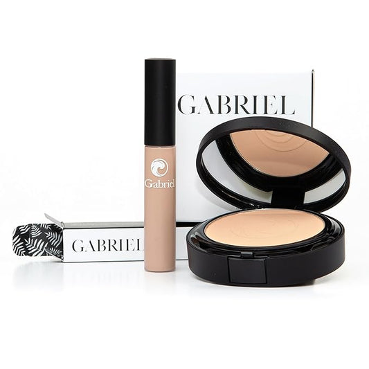 Gabriel Toolkit Concealer + Foundation | Organic, Clean Beauty Set + Cosmetic Travel Bag (Medium Beige SET, 1)-VivaGrace Women