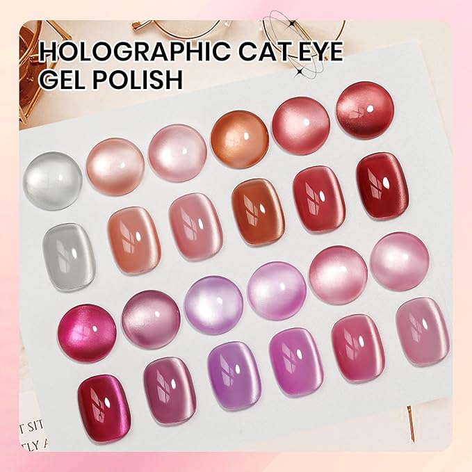 12 Colors Magnetic Nail Polish Gel Nude Series Moonlight Cat Eye Gel Nail Polish with Magnet Soak Off UV Manicure Gift for Women Girls