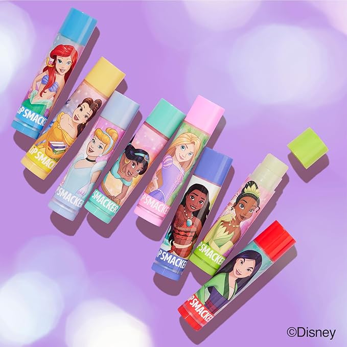 Lip Smacker Disney Princess Flavored Lip Balm Party Pack 8 Count, Clear, For Kids-VivaGrace Women