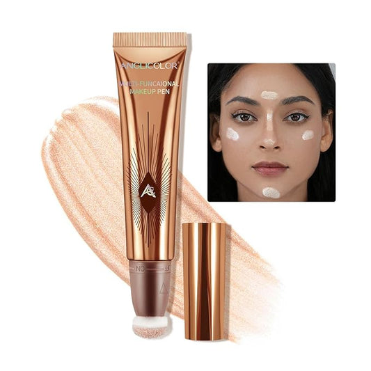 Liquid Highlighter Makeup Stick 3D Sparkling Effect,Cream Highlighter Lightweight,Easy To Spread,Highlighter Makeup Long-lasting,Natural Makeup Effect(01#Spotlight)-VivaGrace Women