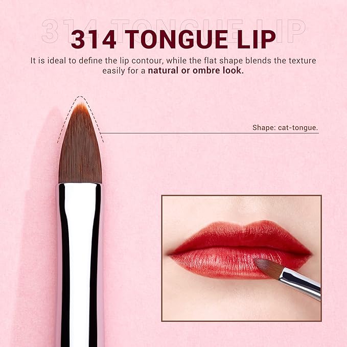 Jessup Lip Brush Set, Professional Lip Makeup Brushes for Lipstick Streak-Free Contour Define and Accentuate, Premium Synthetic Hair, 5pcs T325-VivaGrace Women