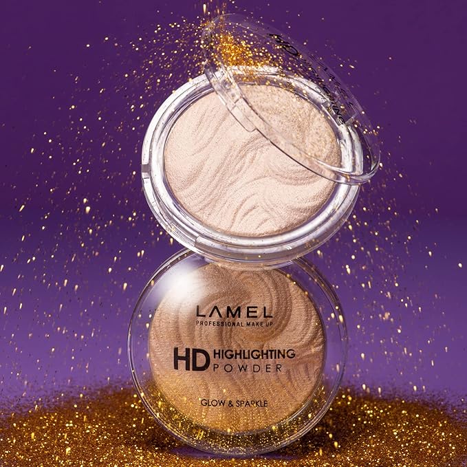 LAMEL HD Highlighting Face Powder - Natural Glow and Luminous Finish, Baked Blendable Pigmented Formula - Long-lasting & Fade-Resistant Wear, 402 12g/0.42 oz-VivaGrace Women