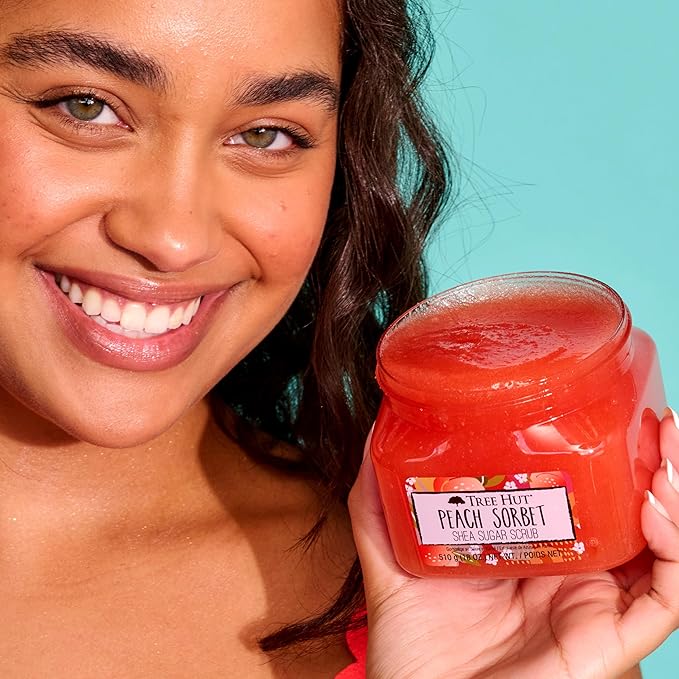 Tree Hut Peach Sorbet Shea Sugar Scrub | Exfoliating Body Scrub Removes Dead, Dry Skin for a Soft & Hydrated Feel | Nourishing Essential Body Care | 18 fl oz.-VivaGrace Women