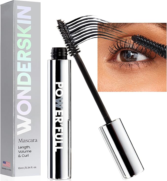 Wonderskin Mascara - Black Mascara for Volume, Length, and Curl - Lengthening, Volumizing & Smudge Proof Lash Makeup-VivaGrace Women