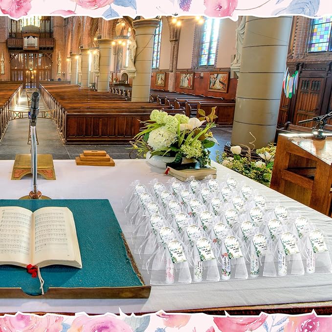 50 Sets Christian Gifts Bulk Lip Balms for Women Honey Religious Scripture Bible Verse Lip Balm Inspirational Motivational Thank you Gifts Floral Church Sunday School Party Favors-VivaGrace Women