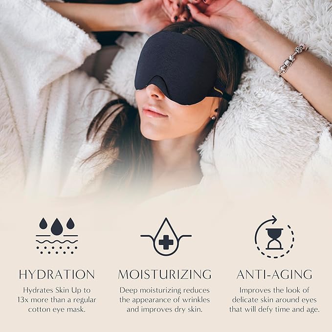 SOMÉ Collagen Eye Mask for Sleeping, Luxurious Adjustable Sleep Mask for Women with Puffy Eyes, Dark Circles & Wrinkles, Collagen Infused Sleeping Mask for Wearable Hydration and Anti-Aging-VivaGrace Women