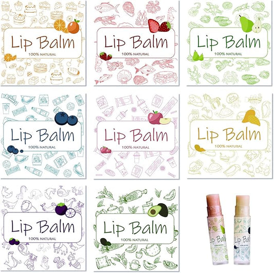 CRASPIRE Lip Balm Labels 80pcs Homemade Lip Balm Labels 2” Clear Lip Balm Labels for Tubes Printable Waterproof Lip Balm Stickers Labels for Lip Balm Handcream Candle Container（Food Logo）-VivaGrace Women