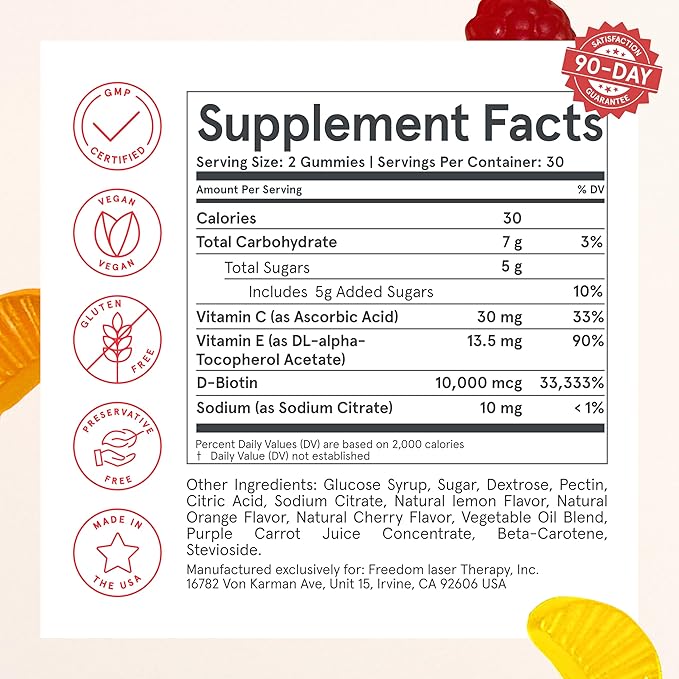 iRestore Hair Gummy Vitamins, Vegan Biotin Gummies for Hair Skin and Nails, Hair Growth Gummies for Women & Men, Biotin 10,000mcg, 3PK-VivaGrace Women