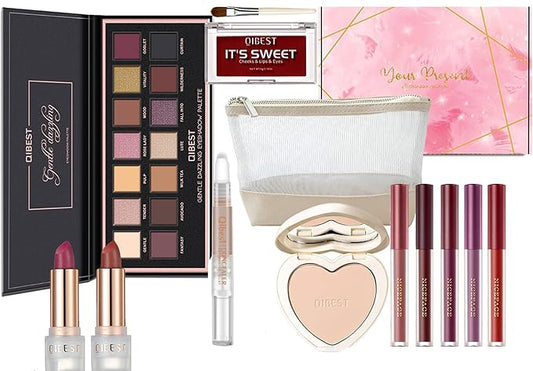 40 Colors Eyeshadow Palette All-in-one Holiday Makeup Gift Set | Full Makeup Kit for Women Essential Starter Bundle Include Eyebrow Pencil Eyeliner Mascara Soft Eye Shadow Brush-VivaGrace Women
