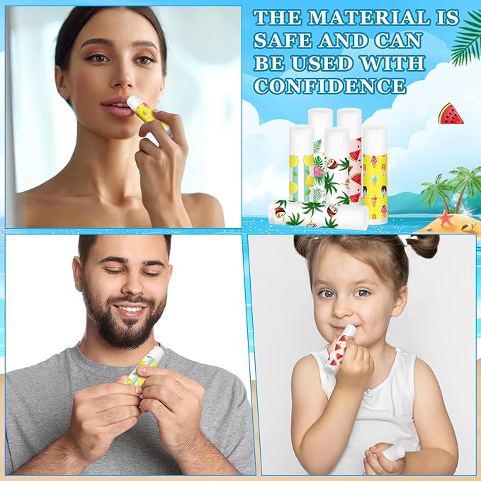 50 Pcs Summer Lip Balm Bulk Moisturizing Lip Balm Jasmine Flavor Lip Balms Cream Tropical Hawaiian Beach Luau Party Lip Care Product for Stocking Stuffers Beauty Gifts Women Men-VivaGrace Women