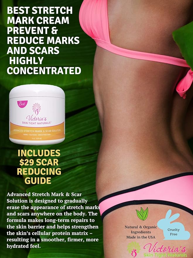 Best Stretch Marks Cream Prevent & Reduce Marks Reduce Pregnancy Stretch Marks Highly Concentrated Cream includes $29 Scar Reducing Guide-VivaGrace Women