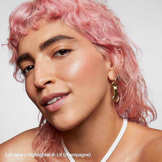 Milk Makeup Highlighter, Lit (Champagne) - 0.21 oz - Dewy Cream Highlighter Stick - Blendable & Buildable - 1,000 Swipes in Every Stick - All Skin Types - Vegan, Talc Free & Cruelty Free-VivaGrace Women