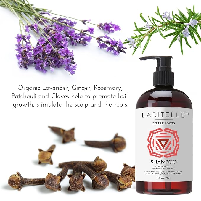 Organic Hair Growth Shampoo 17.5 oz – Fortifying & Strengthening with Ayurvedic Herbs, Lavender, Ginger, Rosemary, Patchouli, Clove – Reduces Shedding, Promotes Growth – Vegan, Made in USA-VivaGrace Women