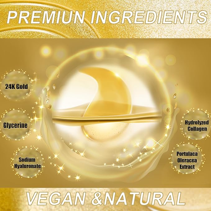 CCbeauty 24K Gold Under Eye Patches for Puffy Eyes, Dark Circles and Puffiness, Collagen Hydrating Mask Skincare, Gel Pads for Eye Bags and Wrinkles Under Eye Treatment,30pairs-VivaGrace Women