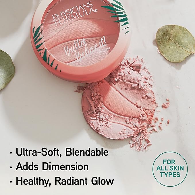 Physicians Formula Butter Believe It Blush Makeup Powder, Pink Sands | Murumuru Butter | For Sensitive Skin | Dermatologist Tested, Clinicially Tested-VivaGrace Women