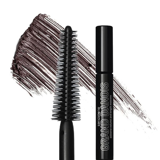 Hypoallergenic Mascara Sensitive Eyes - Smudge-Proof, Sweatproof, Lengthening Mascara for Maximum Volume and Length - Vegan, Non Toxic Mascara (Brown, 9 ml)