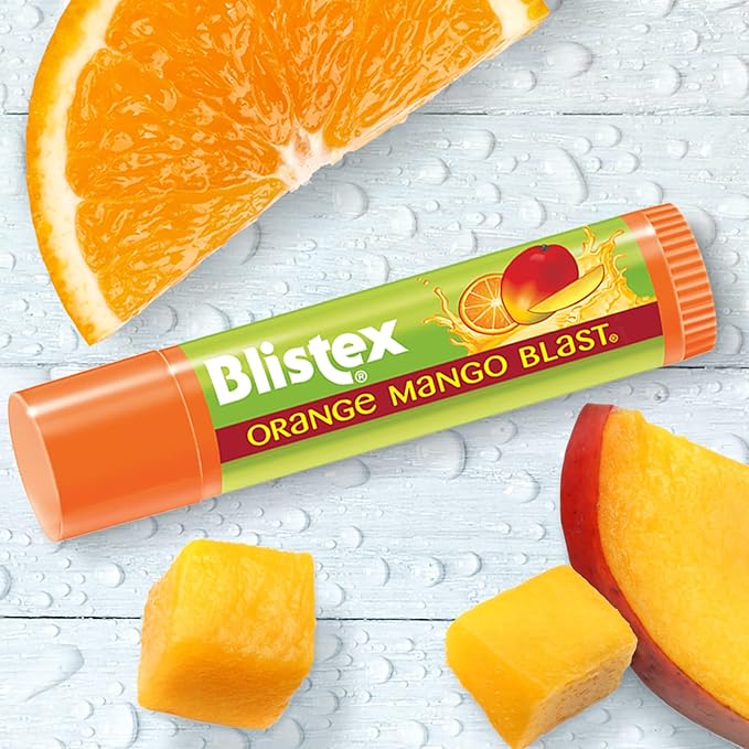 Blistex Orange Mango Blast Lip Balm, Vitamins C & E, Bulk Lip Balm, Super Smooth Moisturization, Refreshing Flavored Lip Hydration, 0.15 Ounce (Pack of 24)-VivaGrace Women