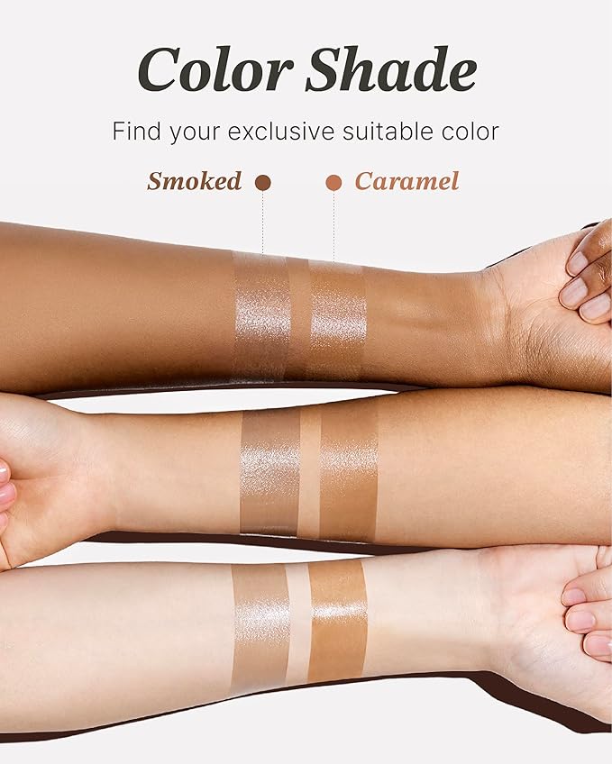 Glint Sheer Bronzer Stick (Smoked, 0.24oz) - Creamy Buildable, Blendable Formula for Natural Contour, Long-Lasting, Smooth, Versatile Use. Korean Makeup. Nose, Face, Cheeks.-VivaGrace Women