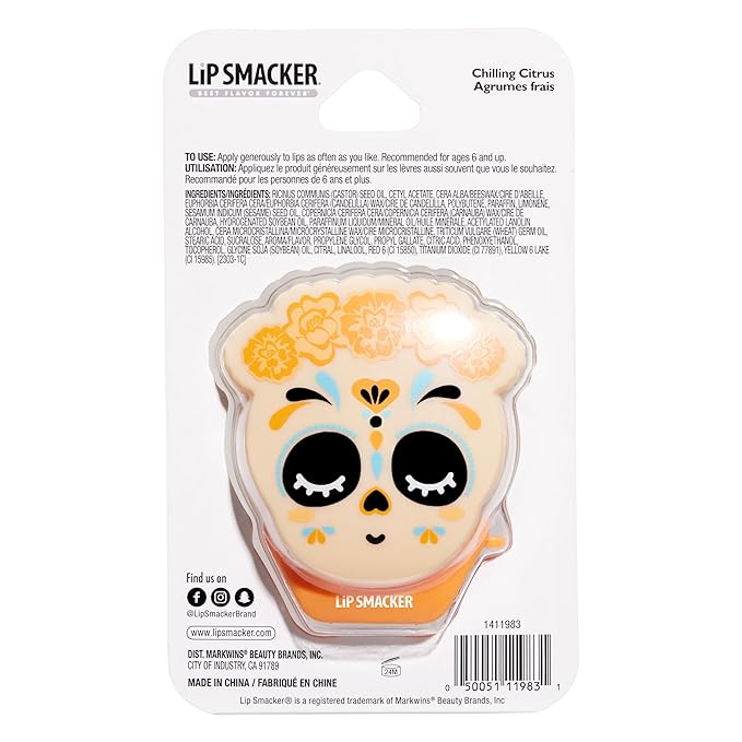 Lip Smacker Day of the Dead Lip Balm - Chilling Citrus (Orange)-VivaGrace Women