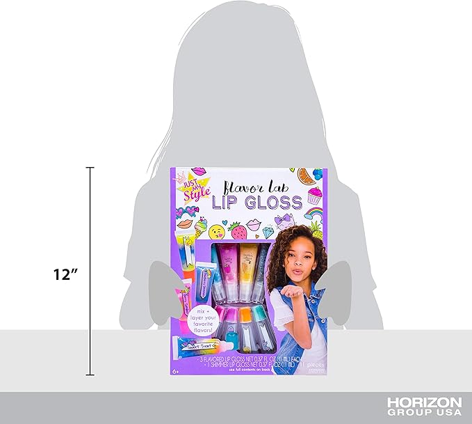 Just My Style Flavor Lab Lip Gloss by Horizon Group USA, DIY 4 Custom Lip Glosses By Mixing Colorful Flavors & Lip Shimmer. Flavors, Shimmer, Lip Gloss Tubes Mixing Stick & Instructions Included-VivaGrace Women
