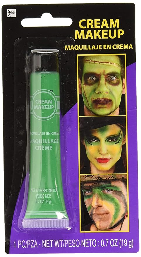 Green Cream Makeup Tube - 0.7 oz. - Vibrant Color & Pigmented Perfect for Festive & Creative Looks, Pack of 18-VivaGrace Women