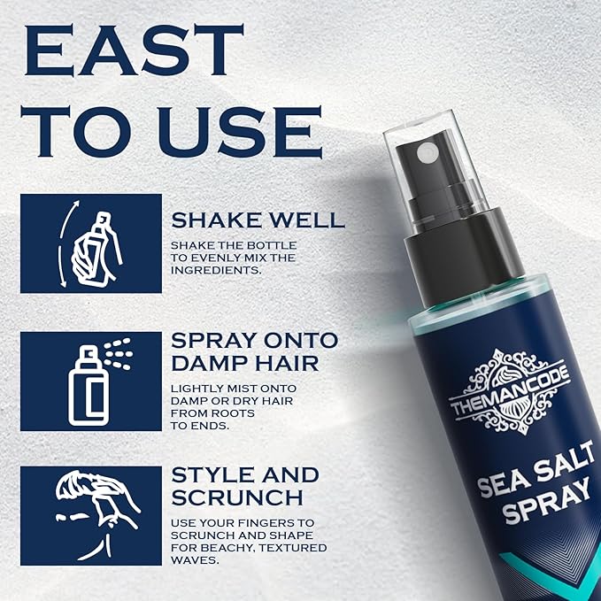 Sea Salt Spray for Men, Travel Essentials, Beach Vacation Essentials, Travel Size Beachy Hair Texturizing Hairspray, Surf Spray Adds Instant Volume, Men Gift Ideas, 3.38 fl oz-VivaGrace Women