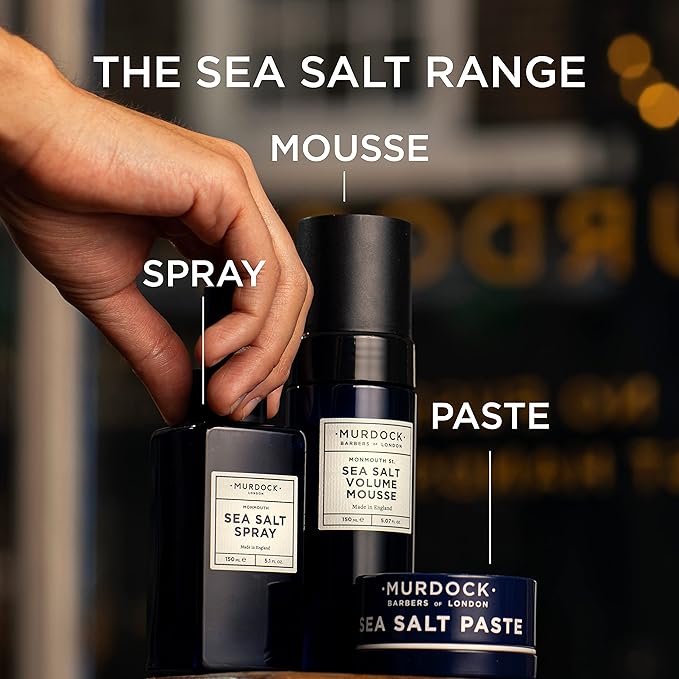 Murdock London Sea Salt Volume Hair Mousse for Men – Adds Natural Volume & Hold for Fine or Thinning Hair – Non-Sticky, Matte Finish Mousse for Hair Styling – Vegan Formula (5.07 fl. oz.)-VivaGrace Women