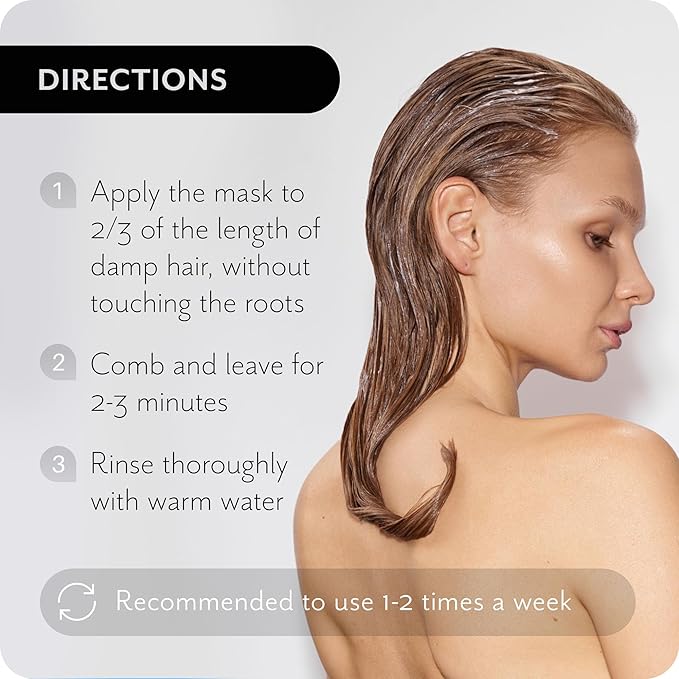 Extra Nourishing Hair Mask with Argan Oil, Coconut Oil, Hyaluronic Acid - Intense Hydration, Repair for All Hair Types - Ideal for Curly and Damaged Hair - 6.8 Fl oz-VivaGrace Women