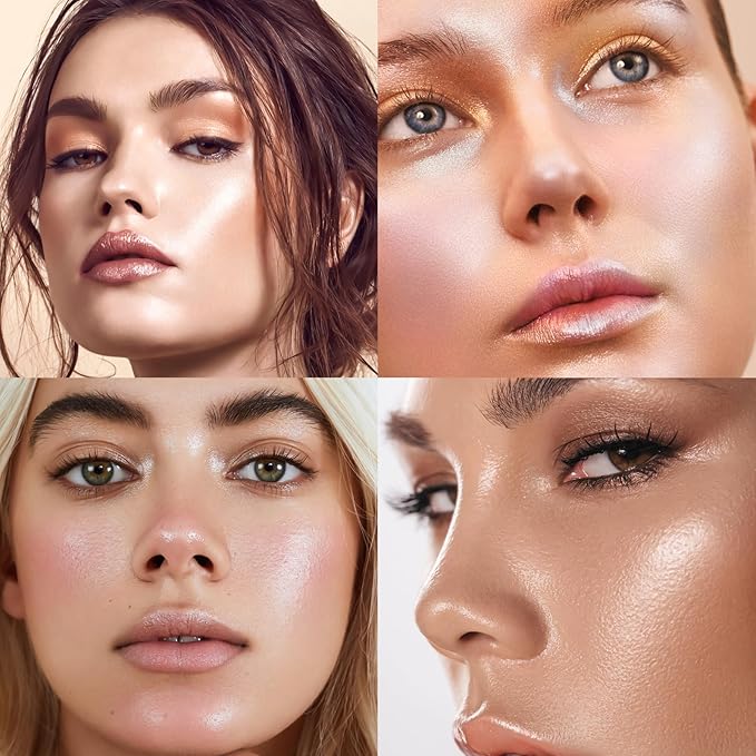Ponhey Highlighter Makeup Stick for Face and Body, Non-greasy Finish,Delivers a Natural Glow, Long Lasting Waterproof Pearl White Glimmer Glow Sparkly Glitter Body Shimmer-VivaGrace Women