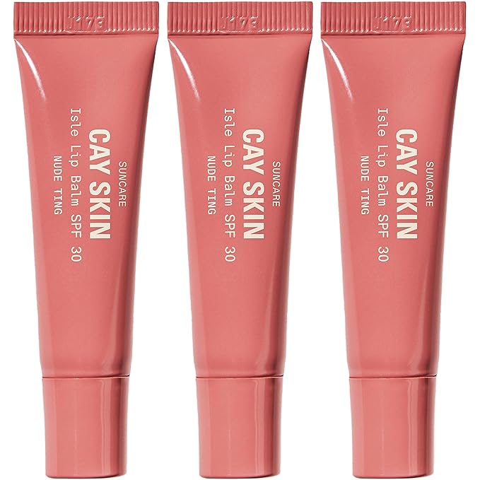 Cay Skin Isle Lip Balm SPF 30 – High Shine, Hydrating + Sheer Lip Gloss in Vanilla Brown Sugar Flavor – Formulated with Natural Ingredients for All Skin Tones – 3-Pack, Nude Ting-VivaGrace Women