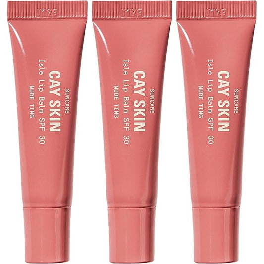 Cay Skin Isle Lip Balm SPF 30 – High Shine, Hydrating + Sheer Lip Gloss in Vanilla Brown Sugar Flavor – Formulated with Natural Ingredients for All Skin Tones – 3-Pack, Nude Ting-VivaGrace Women