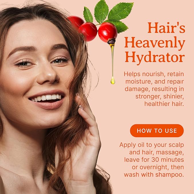 Bella Terra Oils - Organic Rosehip Oil 4 oz - Hailing from The Finest Rosa Mosqueta, Abundant in Omega-6 & Omega-3 Fatty Acids, Pure Radiance for Face-VivaGrace Women