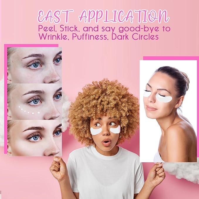 CCbeauty Reusable Under Eye Patches + Eye Cream Applicator Value Set | 100% Silicone Eye Gel Pads | Boost Hydration | Minimize Fine Lines + Wrinkles + Dark Circles | Storage Tin Included | White-VivaGrace Women
