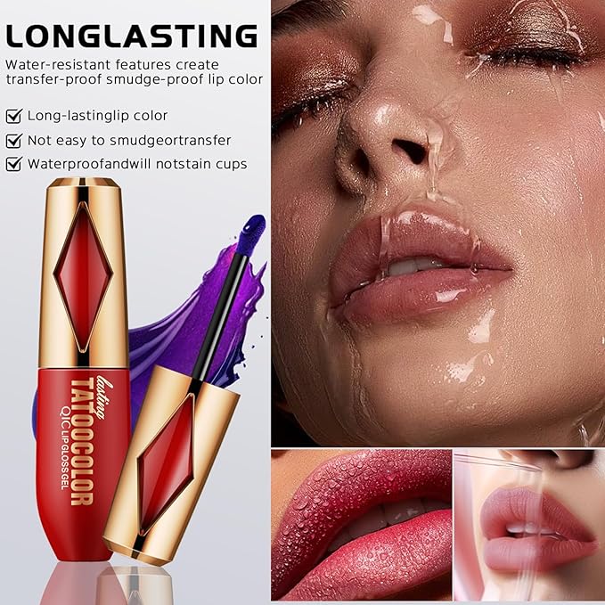 Peel Off Lip Stain -Lip Stain Peel Off Masque - Long Lasting, Waterproof and Transfer Proof Nude Lip Tint, Matte Finish Peel Off Makeup-VivaGrace Women