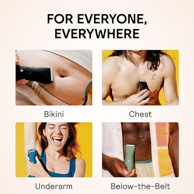 MERIDIAN The Trimmer Original - Body Hair Trimmer for Men, Electric Shaver for Pubic Hair, Chest, Legs & Bikini, Waterproof & Rechargeable, Sage-VivaGrace Women