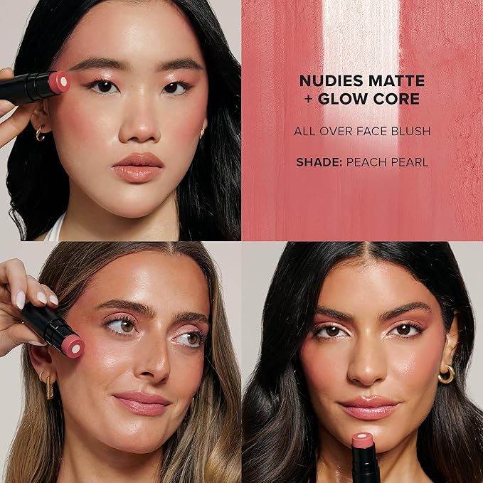 Nudies Matte + Glow Core All Over Face Blush Color - Peach Pearl-VivaGrace Women