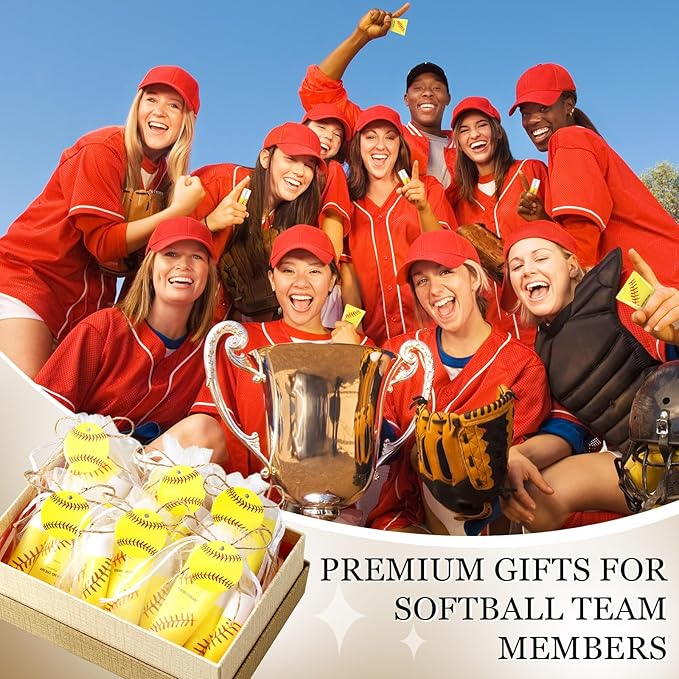 144 Pcs Softball Lip Balm Hand Cream Set Softball Accessories Softball Party Favors Including 36 Softball Lip Balm 36 Moisturizing Hand Cream 36 Bags 36 Softball Cards and Ropes for Kids Gifts-VivaGrace Women