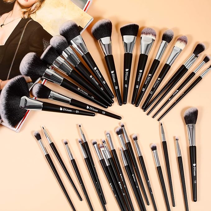 DUcare Makeup Brushes Set Professional 32Pcs Make up Brushes Premium Synthetic Kabuki Foundation Blending Face Powder Blush Concealers Eye Shadows-VivaGrace Women