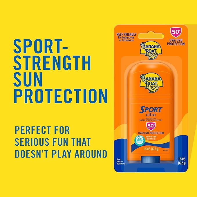 Banana Boat Sport Ultra SPF 50 Lip Sunscreen Twin Pack | SPF Lip Balm Pack & Sport Ultra, Reef Friendly, Broad Spectrum Sunscreen Stick, SPF 50, 1.5oz.-VivaGrace Women