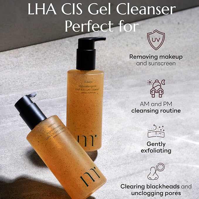 LHA CIS Gel Cleanser - Low pH Korean Facial Wash Skincare for Pore Shrinking, Face Moisturizing, Makeup, Whitehead & Blackhead Remover - 6.76 fl. oz-VivaGrace Women