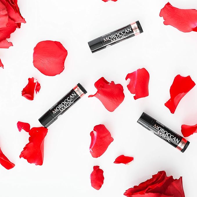 Moroccan Magic Organic Rose Lip Balm 3 Pack | Ultra-Hydrating Argan & Essential Oil Lip Moisturizer + Vitamin E | Natural Chapstick for Dry Lips | Smooth, Non-Toxic | Organic Lip Balm-VivaGrace Women