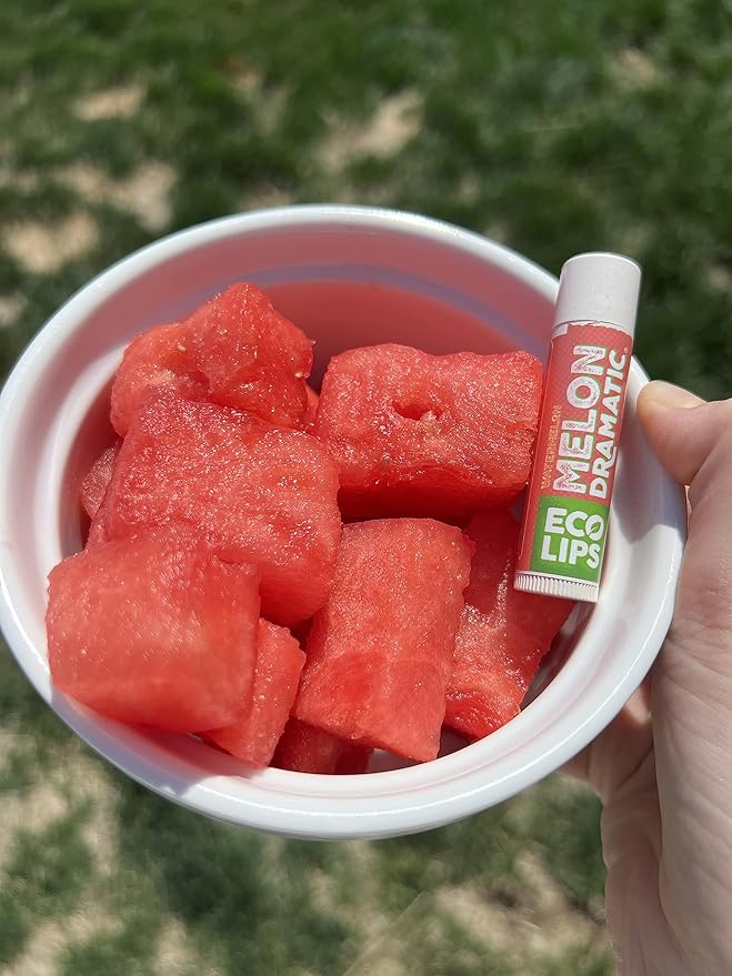 Eco Lips Freshly Squeezed Organic Fruit Lip Balms - Citrus Got Real (Lemon/Lime), Melondramatic (Watermelon), Jam Packed (Strawberry) Plastic-Free Plant Pod 6-pack by Eco Lips 100% Natural.-VivaGrace Women